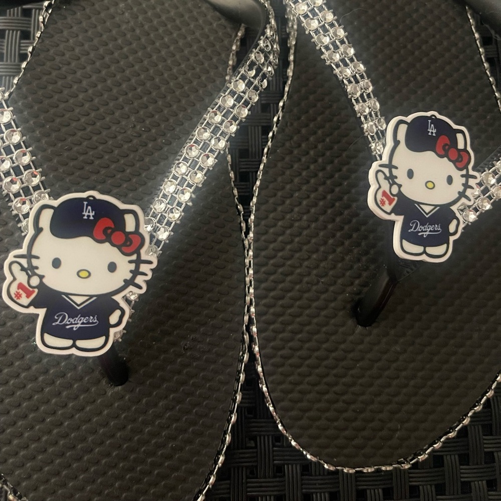 Hello Kitty Dodgers Flip Flops